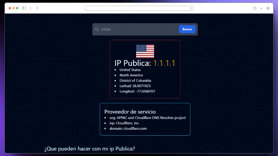 Captura de pantalla del proyecto projects/IpInfo.webp